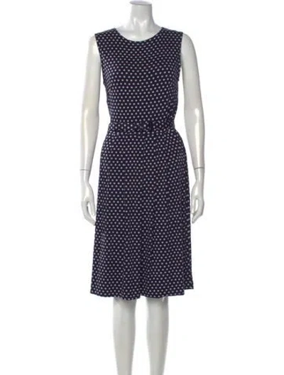 Pre-owned Agnès B. Polka Dot Print Knee-length Dress In Blue