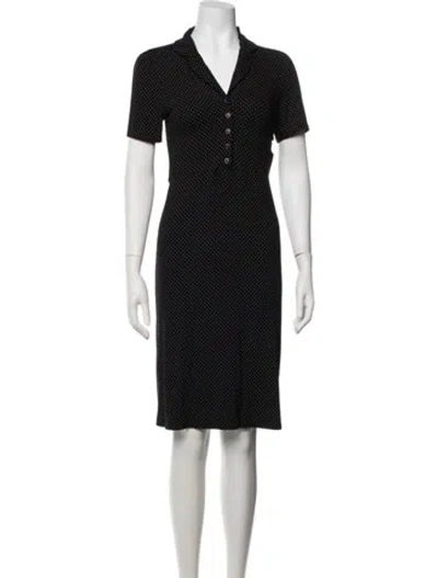 Pre-owned Agnès B. Polka Dot Print Knee-length Dress In Blue