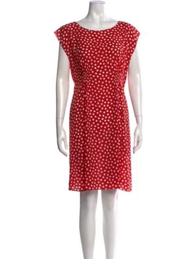 Pre-owned Agnès B. Polka Dot Print Knee-length Dress In Red