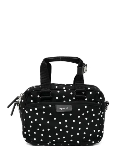 Agnès B. Polka-dot 2-way Mini Bag In Black