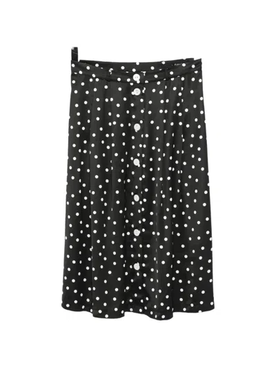 Agnès B. Polka-dots Midi Skirt In Black