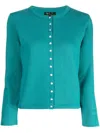 Agnès B. Press-stud Fastened Cardigan In 绿色