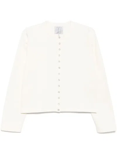 Agnès B. Pressions Cardigan In White