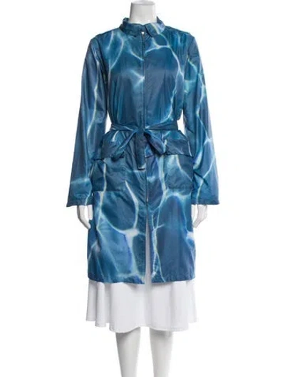 Pre-owned Agnès B. Printed Coat In Blue