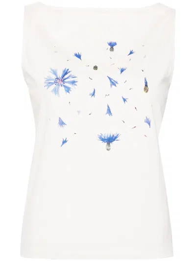 Agnès B. Printed Cotton T-shirt In White