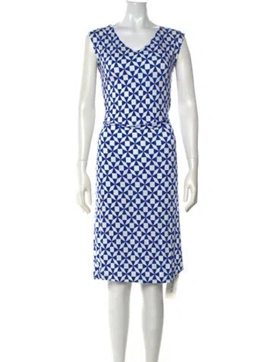 Pre-owned Agnès B. Printed Knee-length Dress In Blue