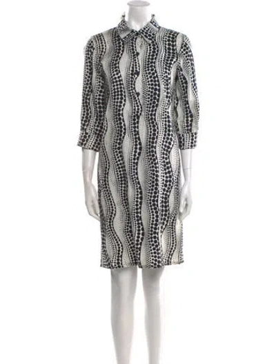 Pre-owned Agnès B. Printed Knee-length Dress In White