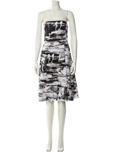 Pre-owned Agnès B. Printed Knee-length Dress In White