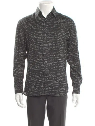 Pre-owned Agnès B. Printed Long Sleeve Shirt In Gray
