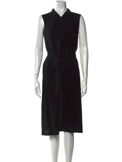 Pre-owned Agnès B. Printed Midi Length Dress In Black