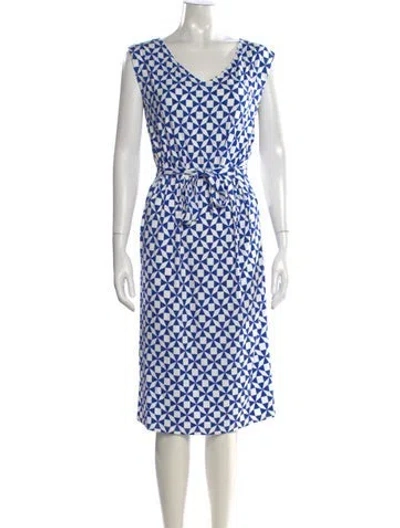 Pre-owned Agnès B. Printed Midi Length Dress In Blue