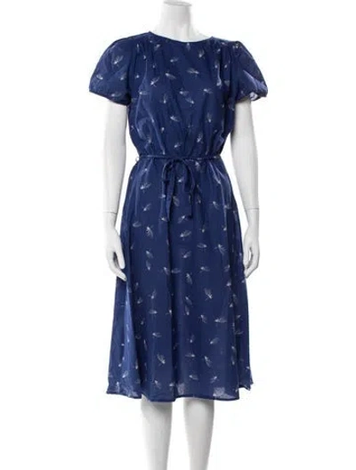 Pre-owned Agnès B. Printed Midi Length Dress In Blue