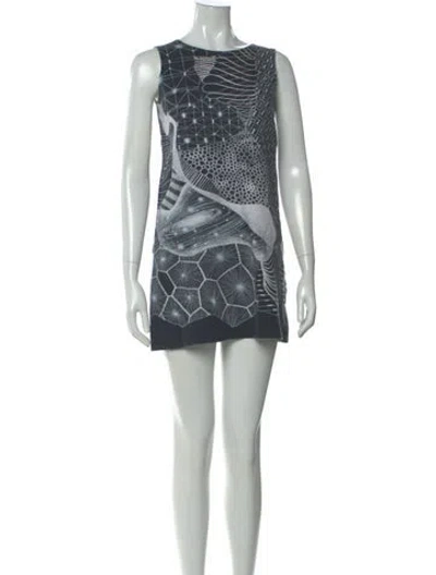 Pre-owned Agnès B. Printed Mini Dress In Blue