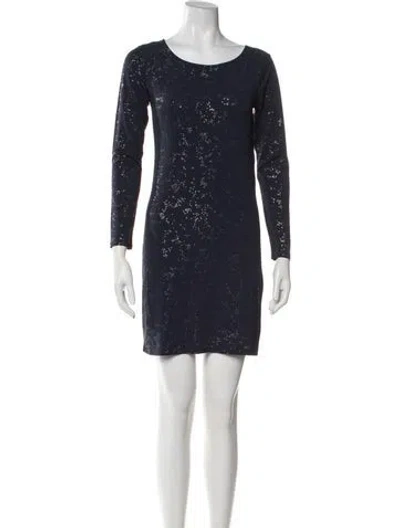 Pre-owned Agnès B. Printed Mini Dress In Blue
