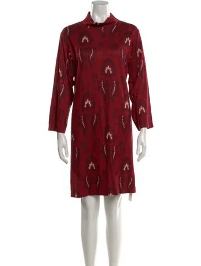 Pre-owned Agnès B. Printed Mini Dress In Red