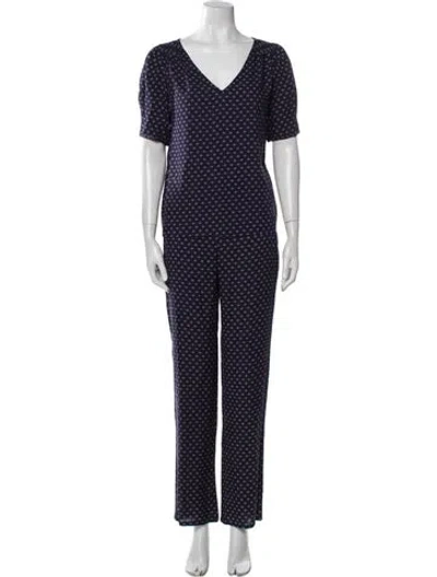 Pre-owned Agnès B. Printed Pant Set In Blue