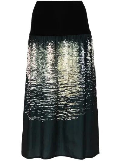 Agnès B. Printed Skirt In Black
