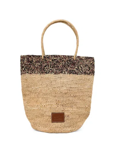 Agnès B. Raffia Tote Bag In Yellow