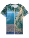 Agnès B. Reflet À Marrakech-print Cotton T-shirt In Blue