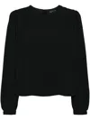 Agnès B. Round Neck Top In Black
