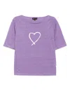 Agnès B. Sarajevo Heart Printed Bow T-shirt In Purple