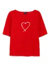 Agnès B. Sarajevo Heart Printed Bow T-shirt In Red