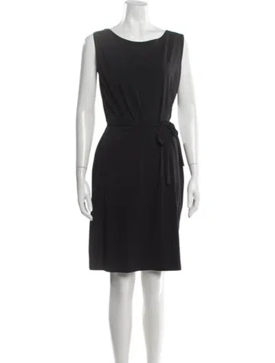 Pre-owned Agnès B. Scoop Neck Knee-length Dress In Black