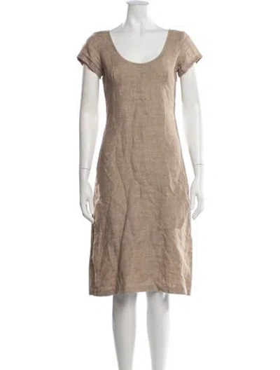 Pre-owned Agnès B. Scoop Neck Knee-length Dress In Neutrals