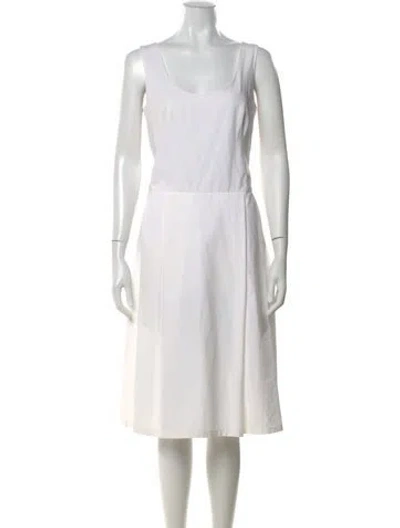 Pre-owned Agnès B. Scoop Neck Midi Length Dress In Neutral
