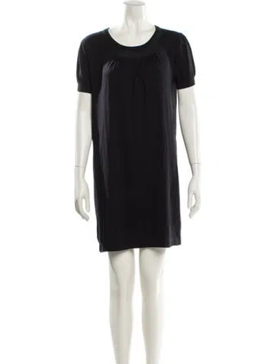 Pre-owned Agnès B. Scoop Neck Mini Dress In Black