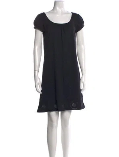 Pre-owned Agnès B. Scoop Neck Mini Dress In Black