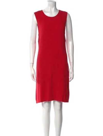 Pre-owned Agnès B. Scoop Neck Mini Dress In Red