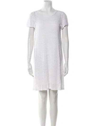 Pre-owned Agnès B. Scoop Neck Mini Dress In White