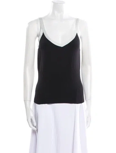 Pre-owned Agnès B. Scoop Neck Sweater In Black