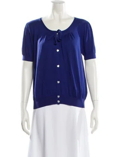 Pre-owned Agnès B. Scoop Neck Sweater In Blue