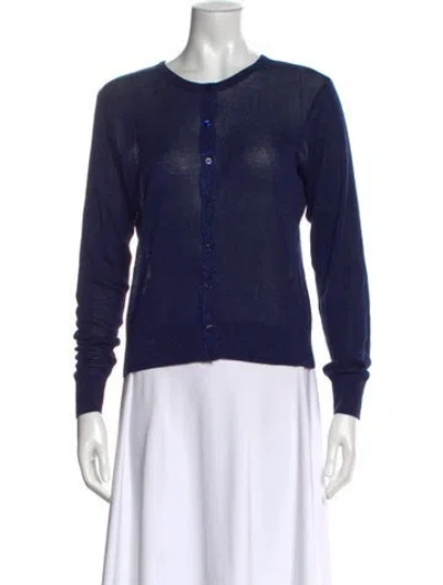 Pre-owned Agnès B. Scoop Neck Sweater In Blue