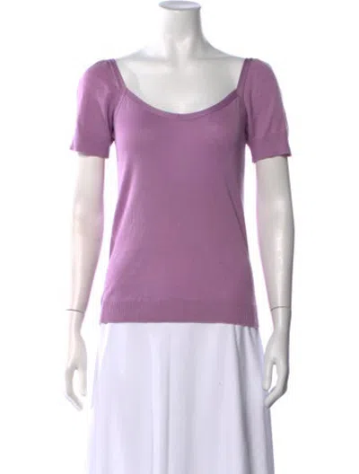 Pre-owned Agnès B. Scoop Neck Sweater In Purple