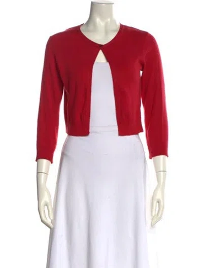Pre-owned Agnès B. Scoop Neck Sweater In Red