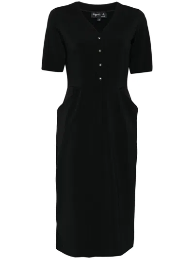 Agnès B. Shift Midi Dress In Black