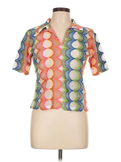 Pre-owned Agnès B. Short Sleeve Blouse In Orange