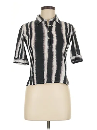 Pre-owned Agnès B. Short Sleeve Blouse In Silver