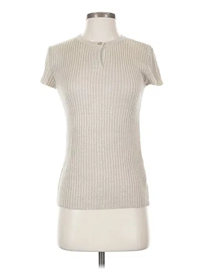 Pre-owned Agnès B. Short Sleeve Top Gray Mock Neckline Tops
