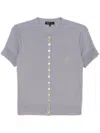 Agnès B. Short-sleeved Snap Top In Grey