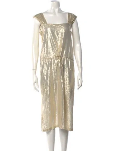 Pre-owned Agnès B. Silk Midi Length Dress In Neutrals