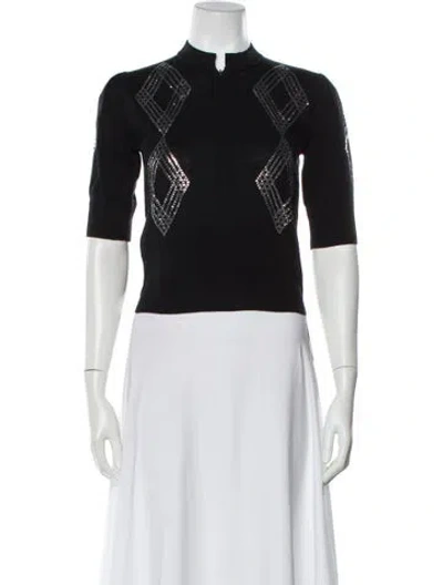 Pre-owned Agnès B. Silk Printed Sweater W/ Tags In Black