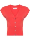 Agnès B. Sleeveless Jersey Cardigan In Pink