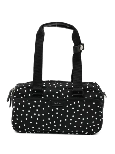 Agnès B. Small Boston Tote Bag In Black