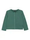 Agnès B. Snap Cotton Cardigan In Green