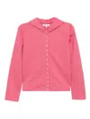 Agnès B. Snap Cotton Hoodie In Pink