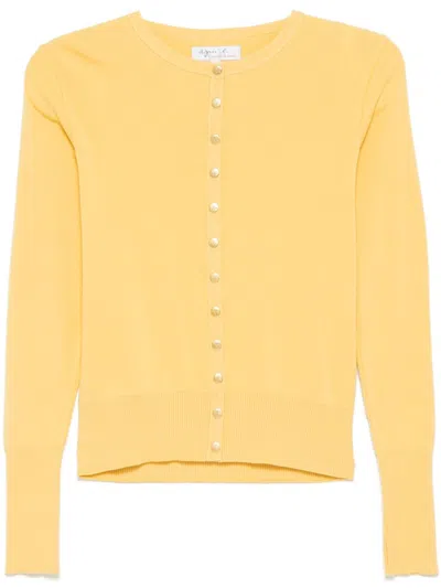 Agnès B. Snapy Cardigan In Yellow